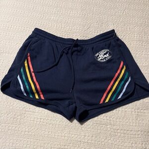 Ford Rainbow Stripe Athletic Shorts Navy Blue